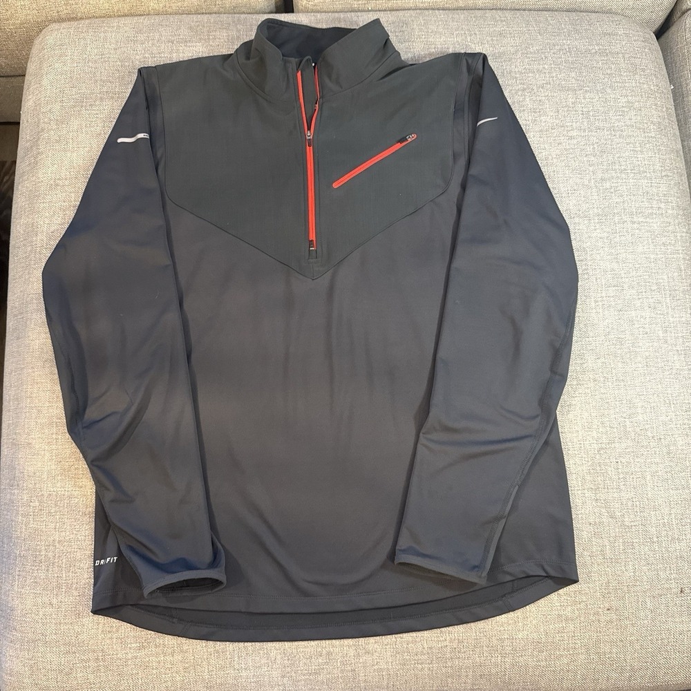 Nike Element Dri-FIT 1/2 Zip Running Pullover Mens XL Black Athletic Top
